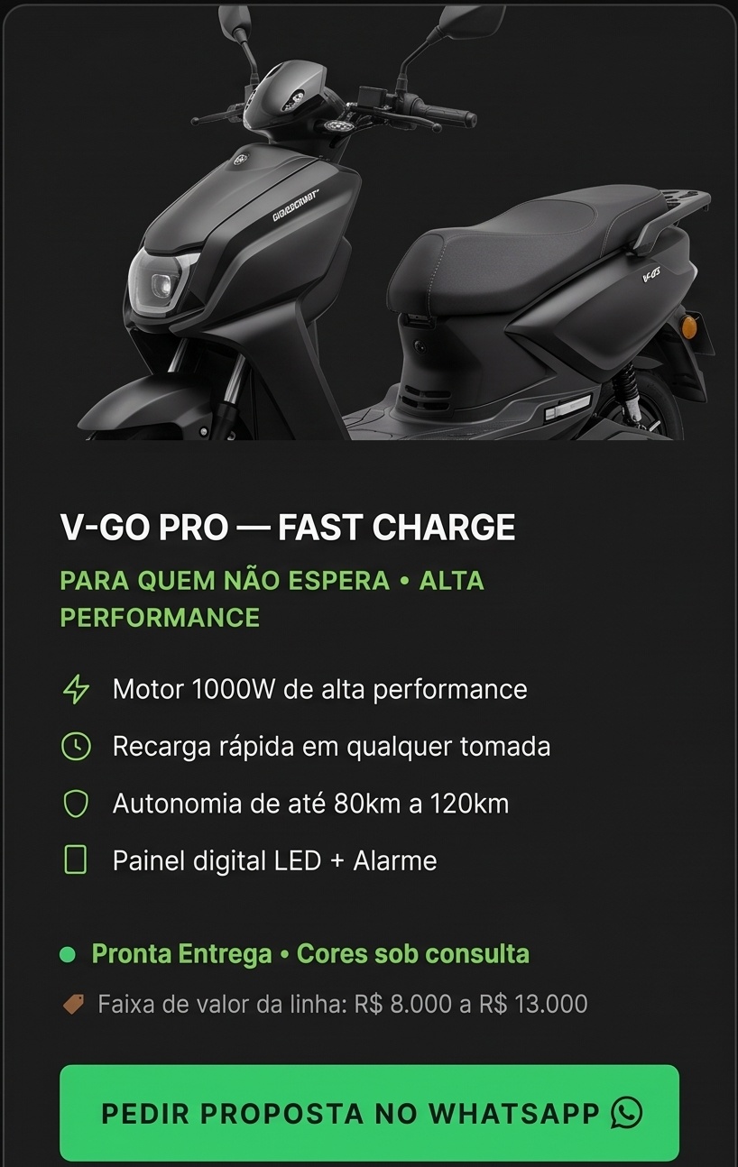 V-Go Pro — Fast Charge Scooter Elétrica