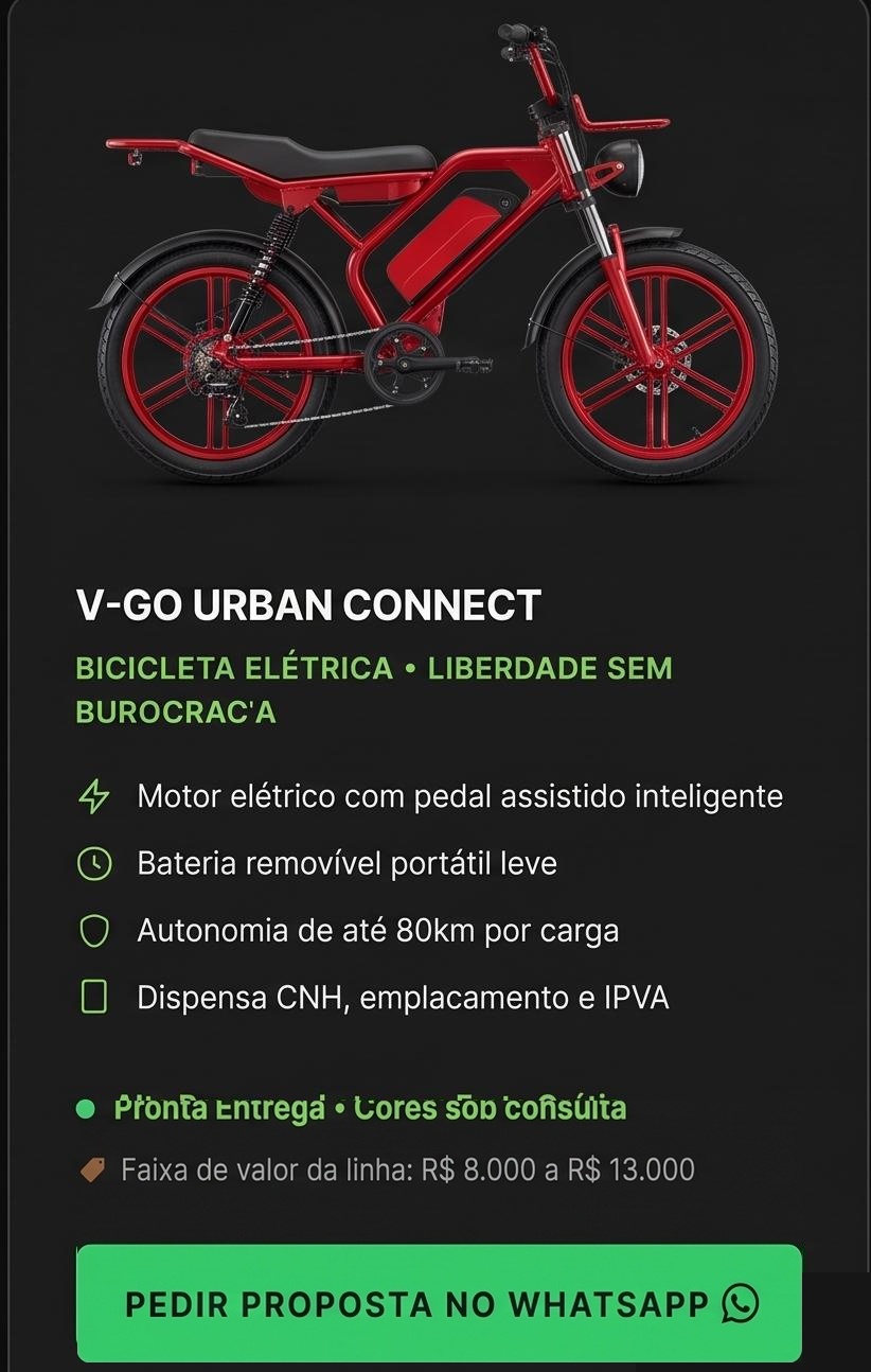 V-Go Urban Connect Bicicleta Elétrica